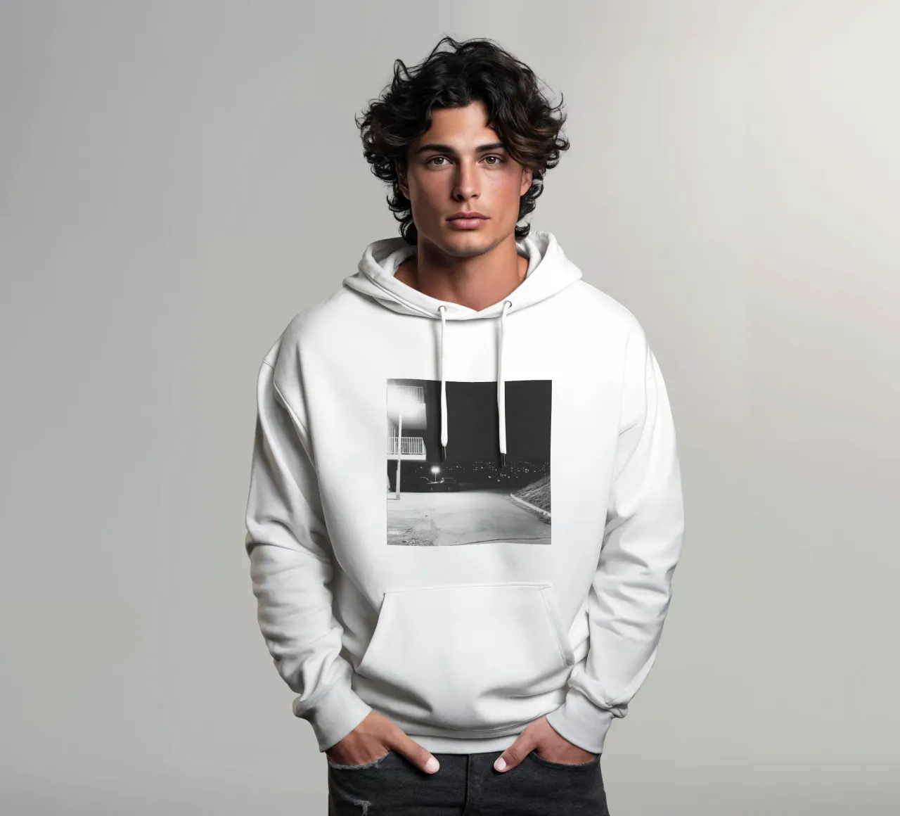 Luci notturne urbane felpa con cappuccio da Black & White