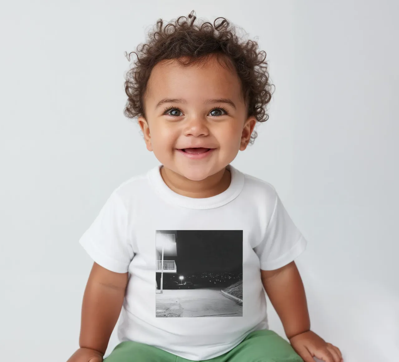 Urban Night Lights baby t-shirt by Black & White
