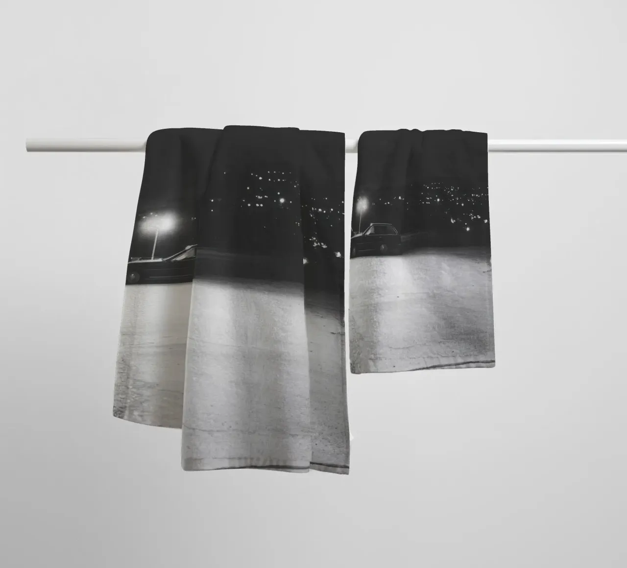 Luci notturne urbane asciugamano da bagno da Black & White