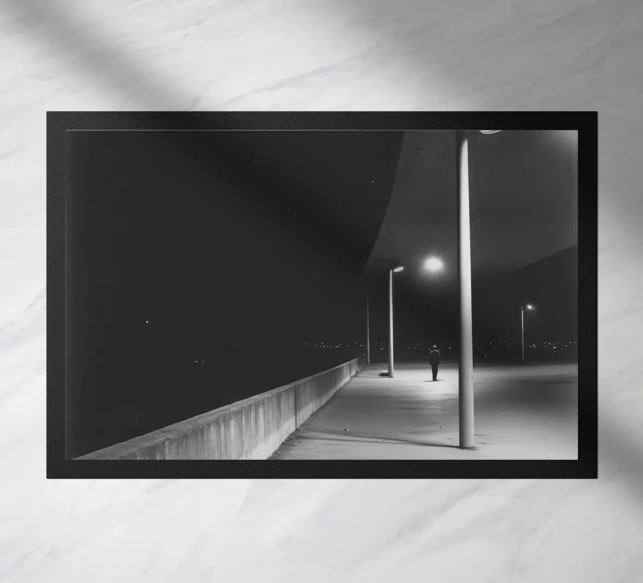 Solitude Nocturne doormat by Black & White
