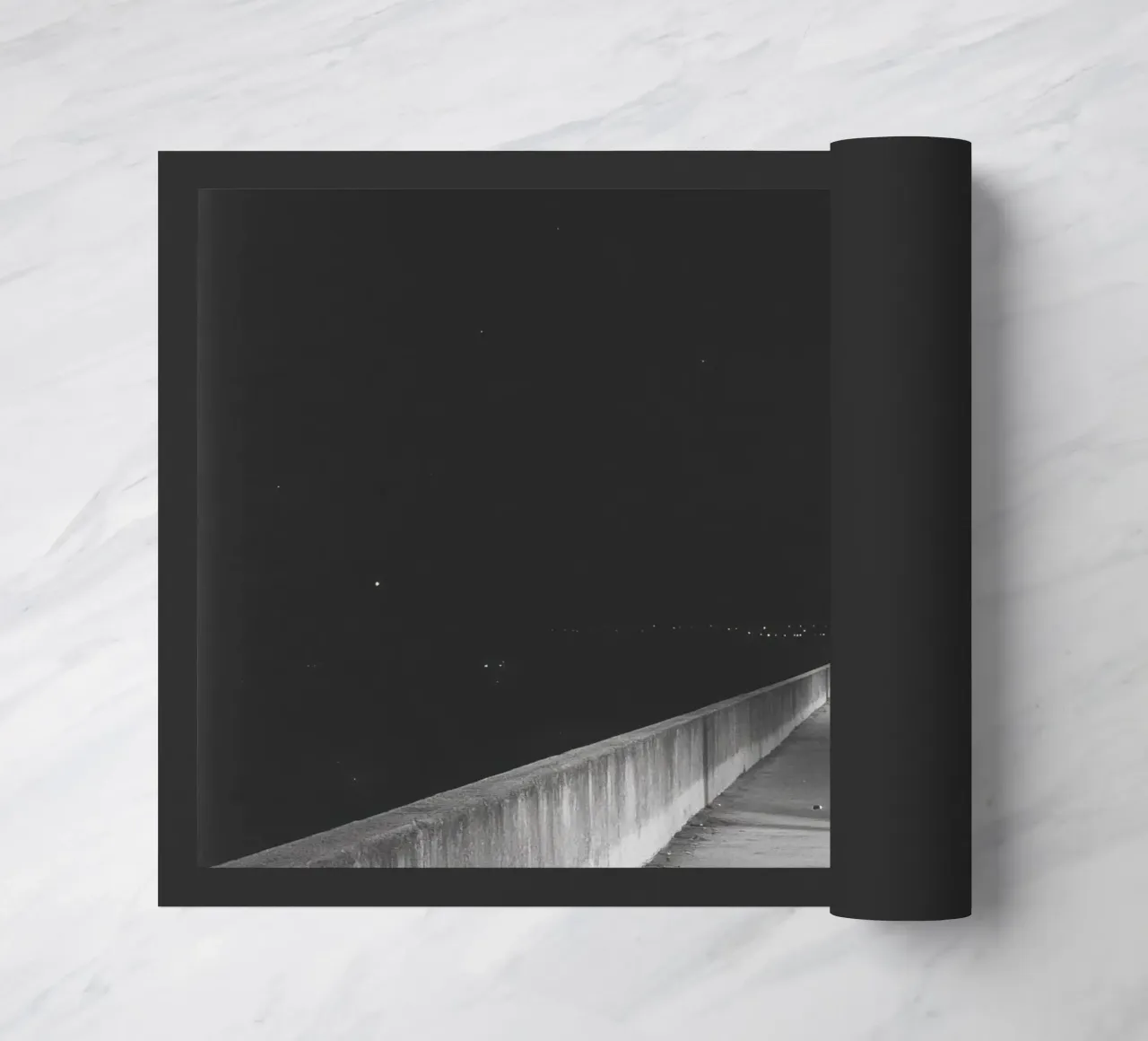 Solitude Nocturne doormat by Black & White