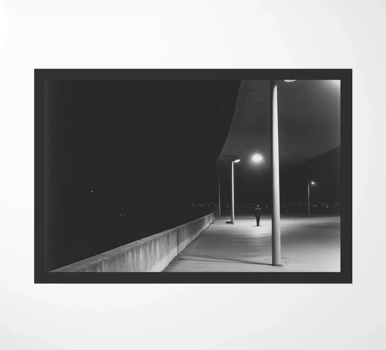 Solitude Nocturne doormat by Black & White
