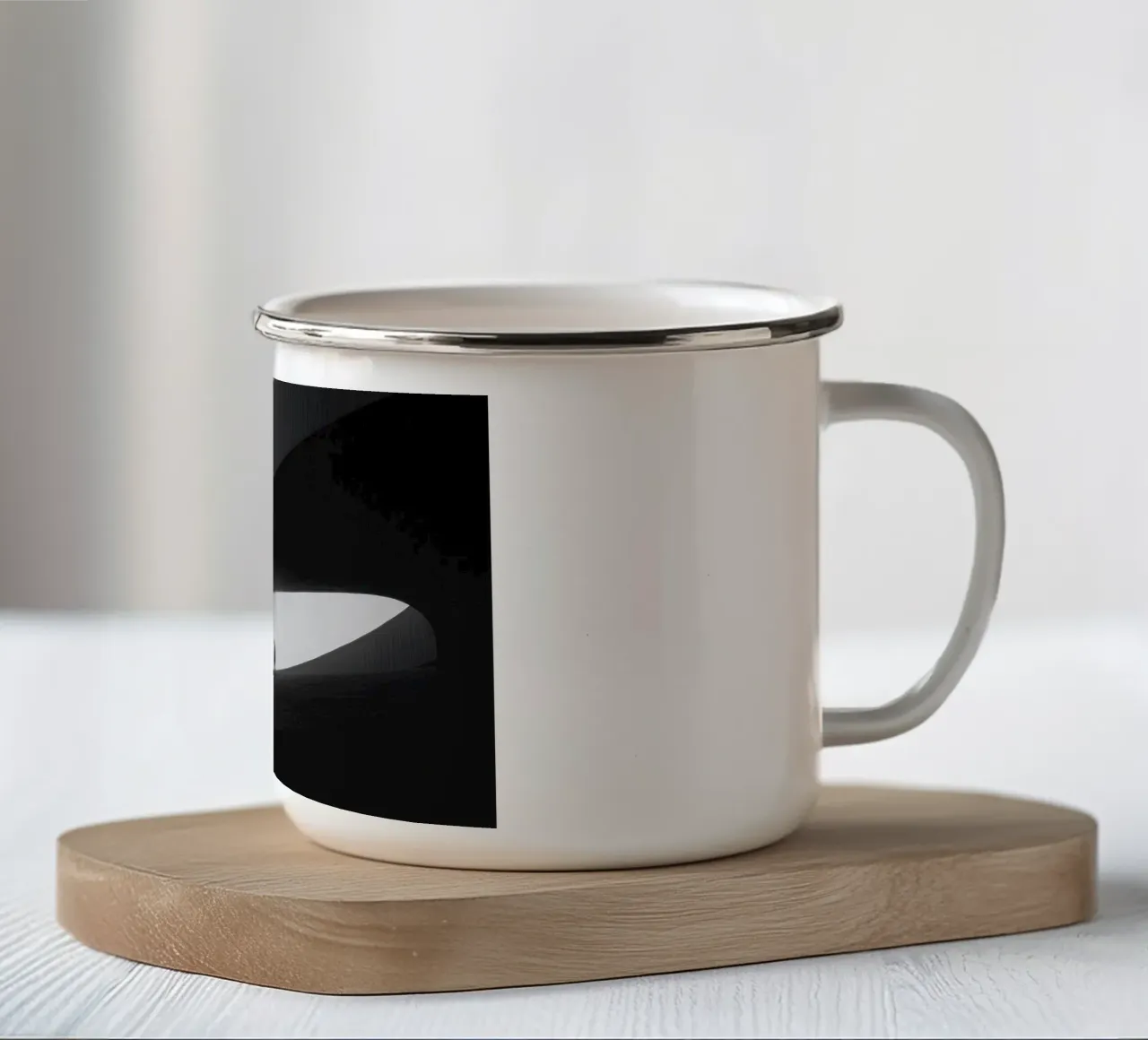 Passaggio solitario tazza in smalto da Black & White
