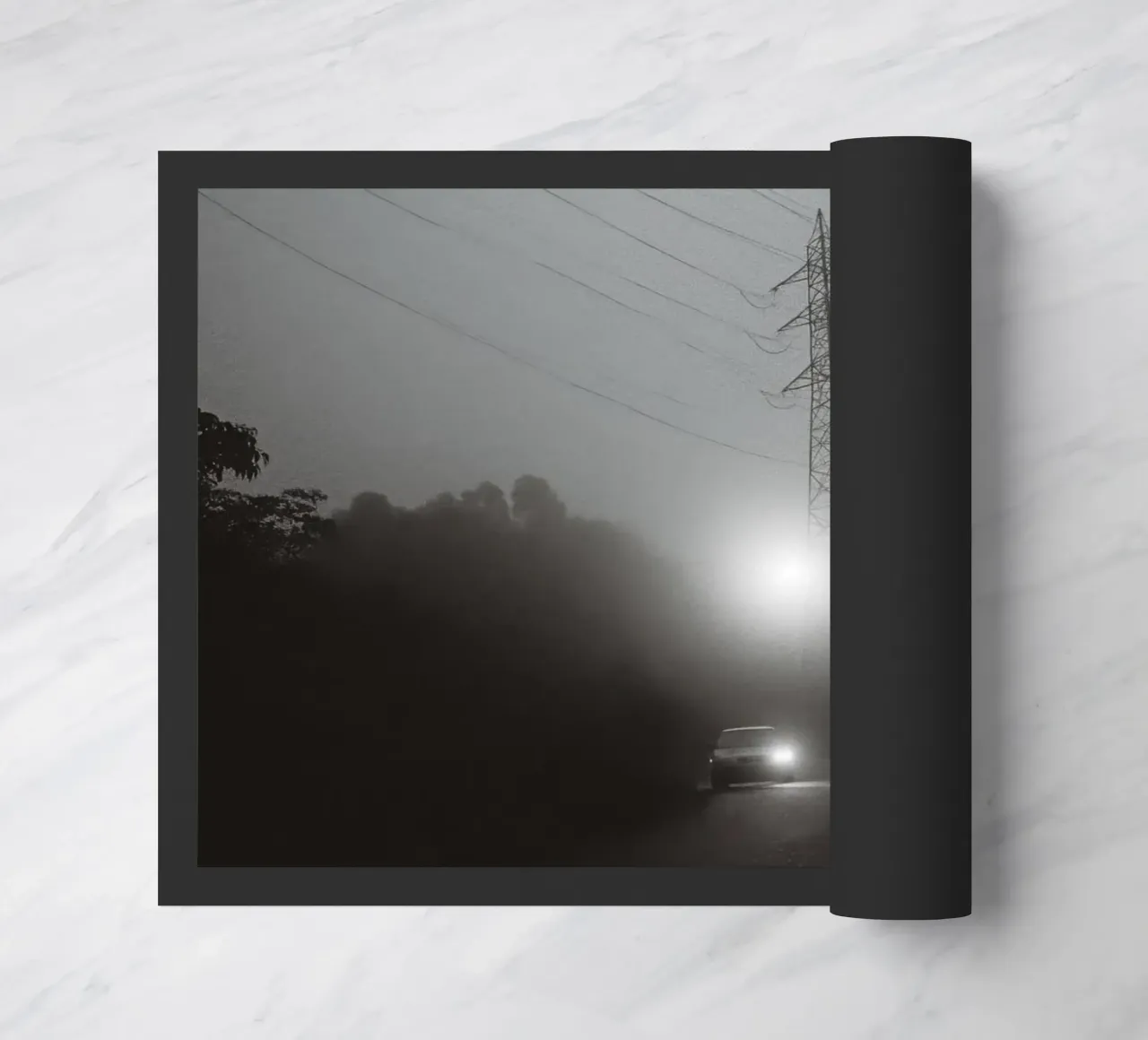 Electric Mist doormat by Black & White