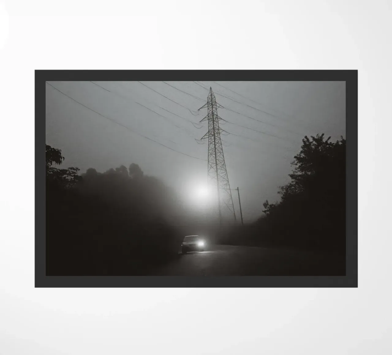 Electric Mist doormat by Black & White