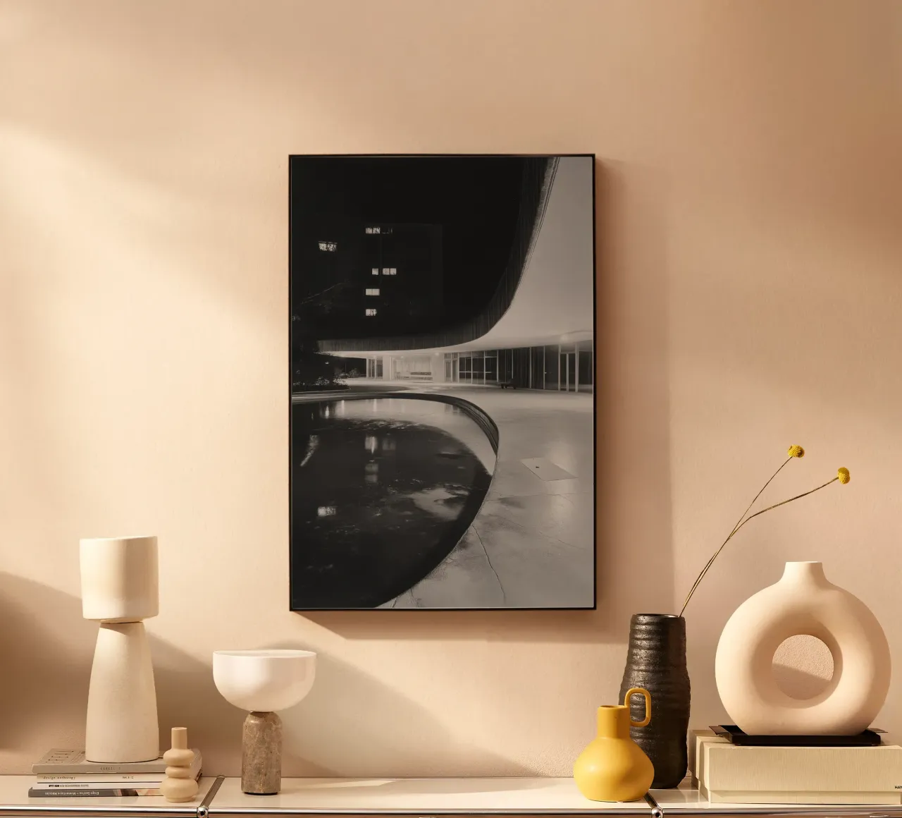 Reflets Modernistes acryl van Black & White
