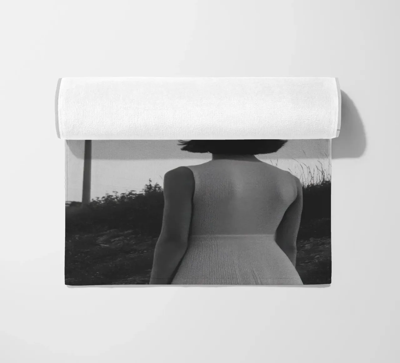 Contemplation Nocturne beach towel by Black & White