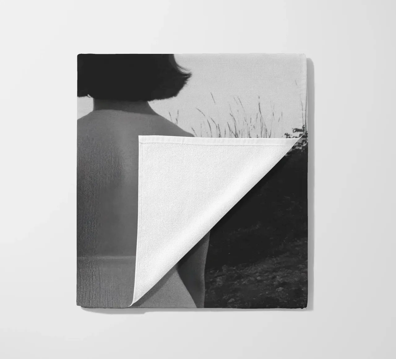 Contemplation Nocturne beach towel by Black & White