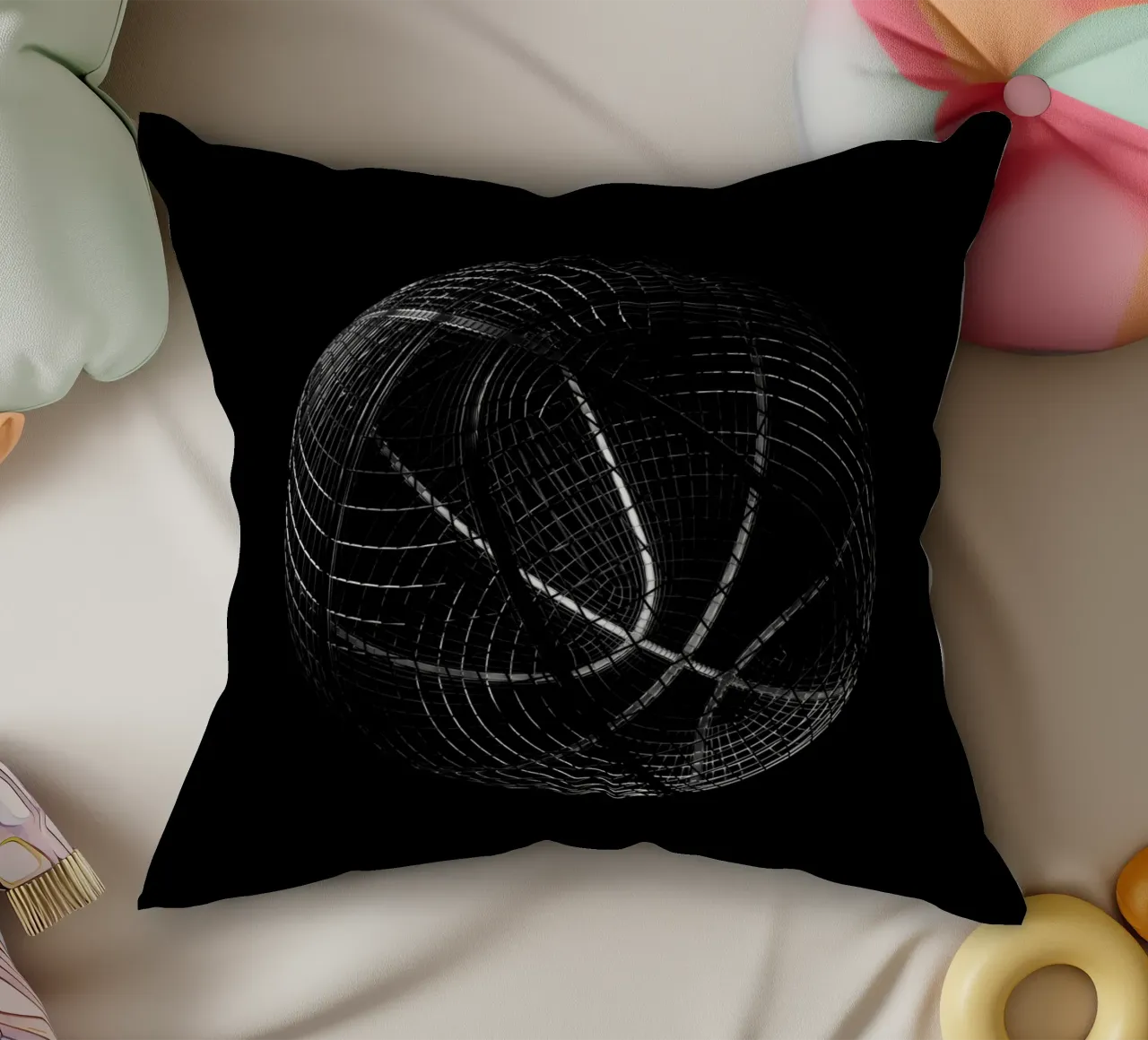 Wireframe Basketball cuscino da athlete.art
