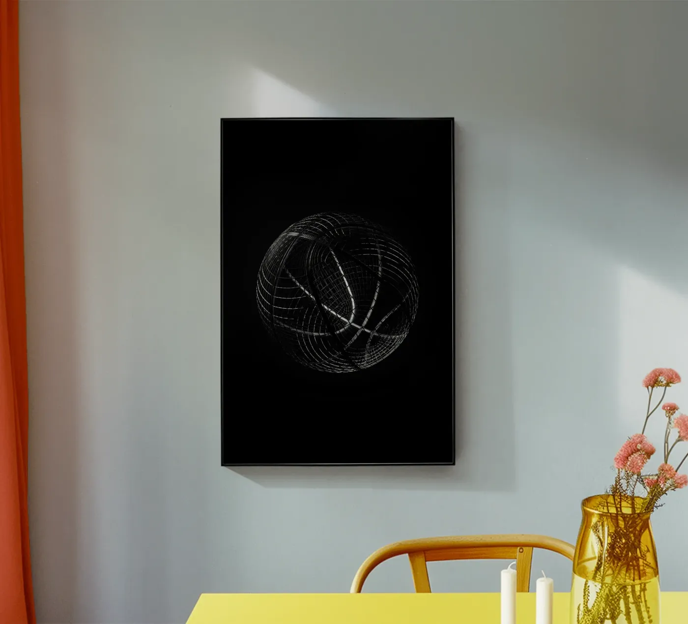 Wireframe Basketball acrylic glass by athlete.art