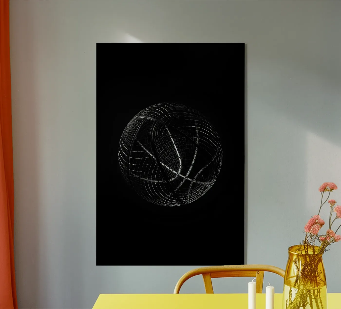 Wireframe Basketball acrylic glass by athlete.art