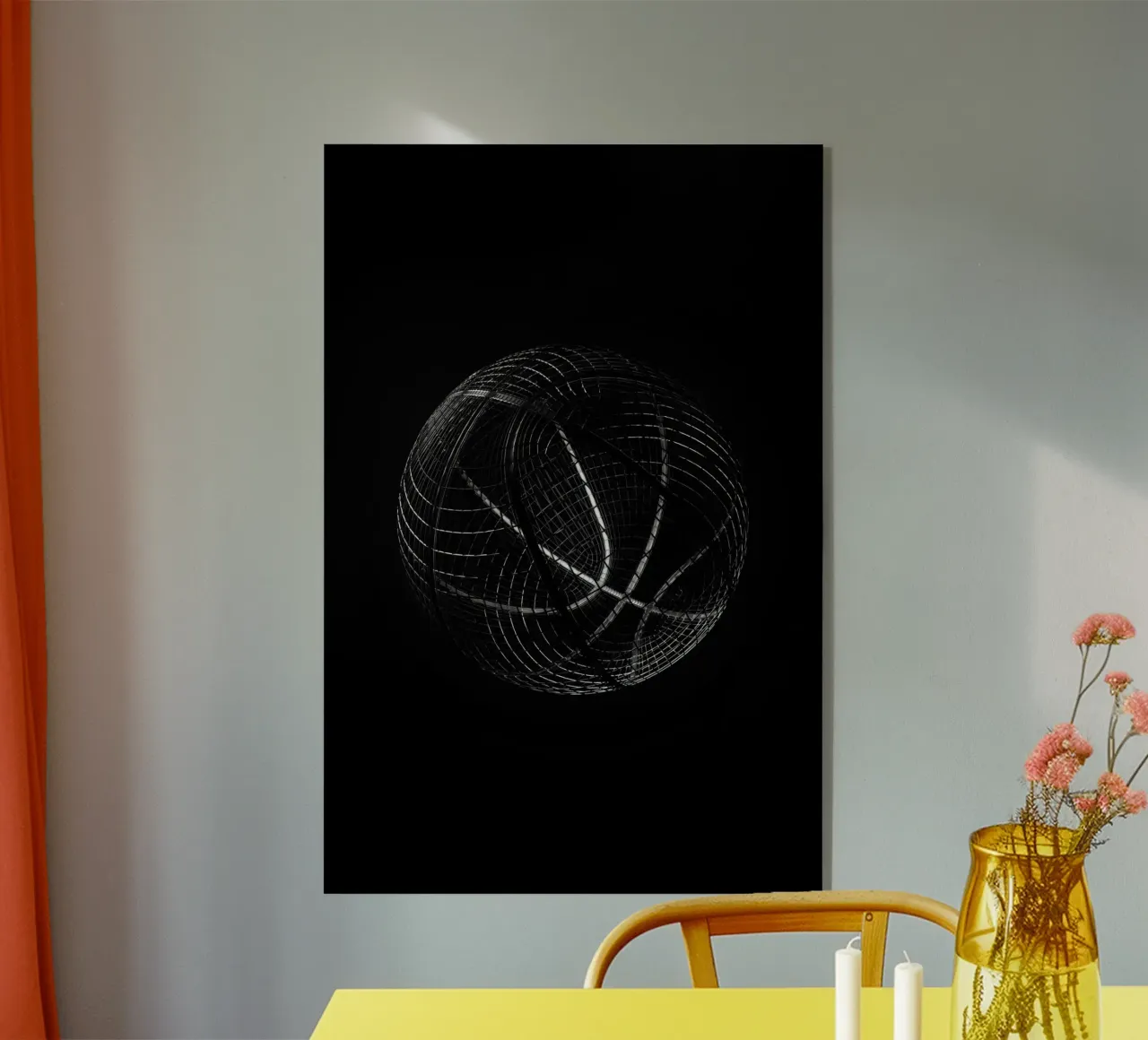 Wireframe Basketball plexiglass da athlete.art