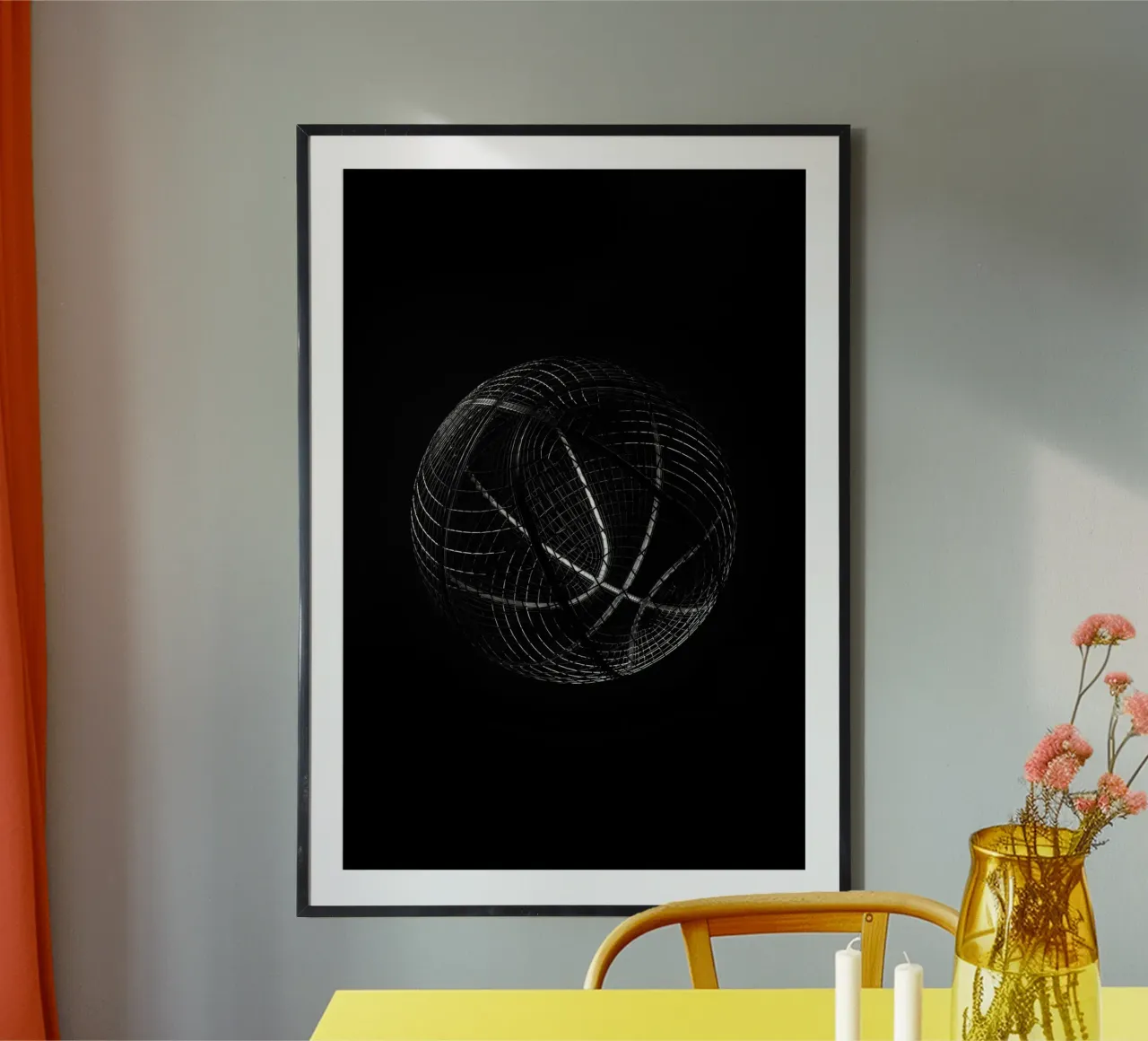 Wireframe Basketball poster da athlete.art