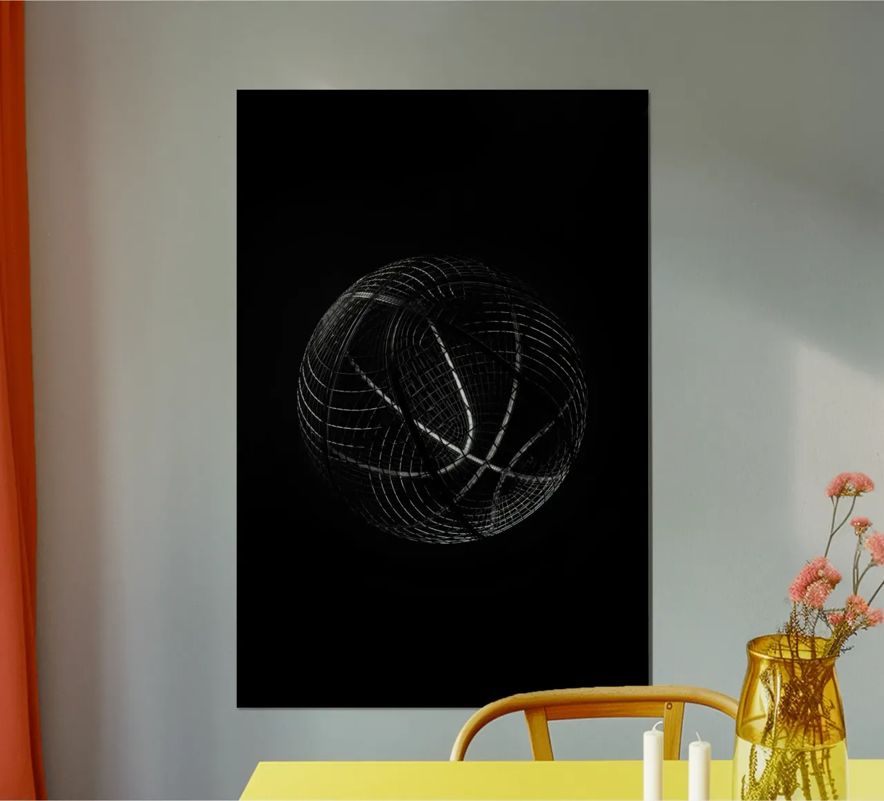 Wireframe Basketball poster da athlete.art