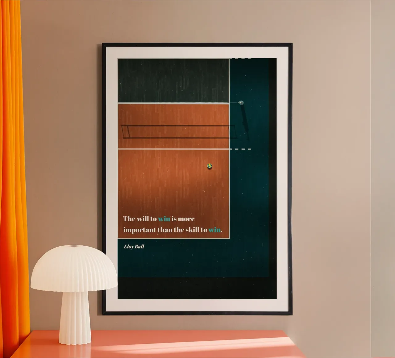Volleyball - Lloy Ball poster with wooden frame by athlete.art