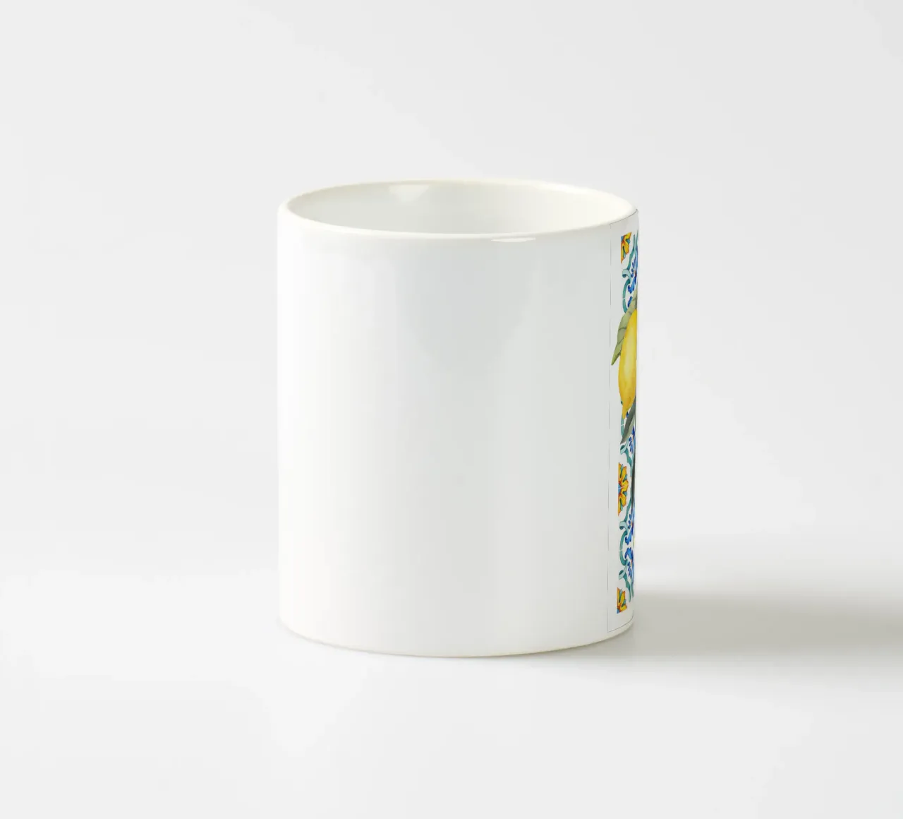 Stampa piastrelle blu limone tazza in ceramica da Bella Studio
