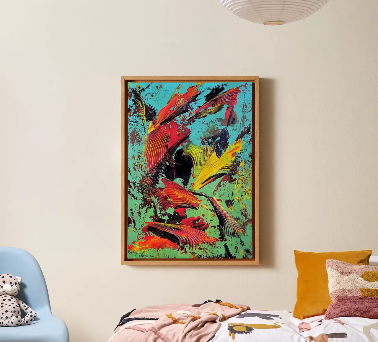 IDEAL GIFT 74 canvas met Baklijst van Thierry Vobmann Abstract painting