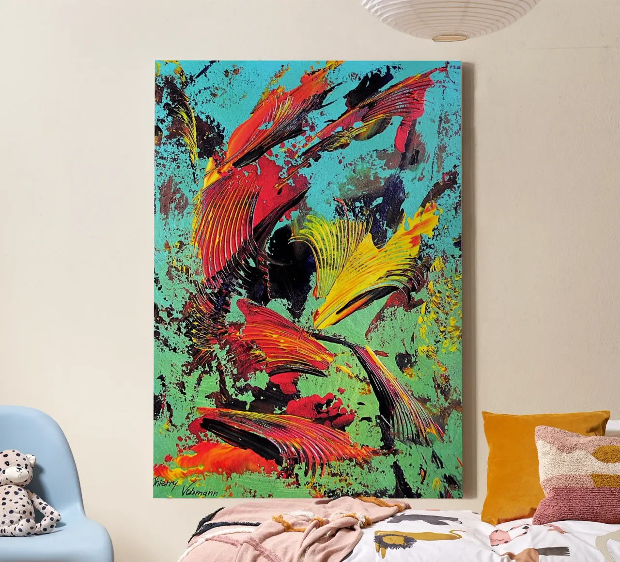 IDEAL GIFT 74 canvas met Baklijst van Thierry Vobmann Abstract painting