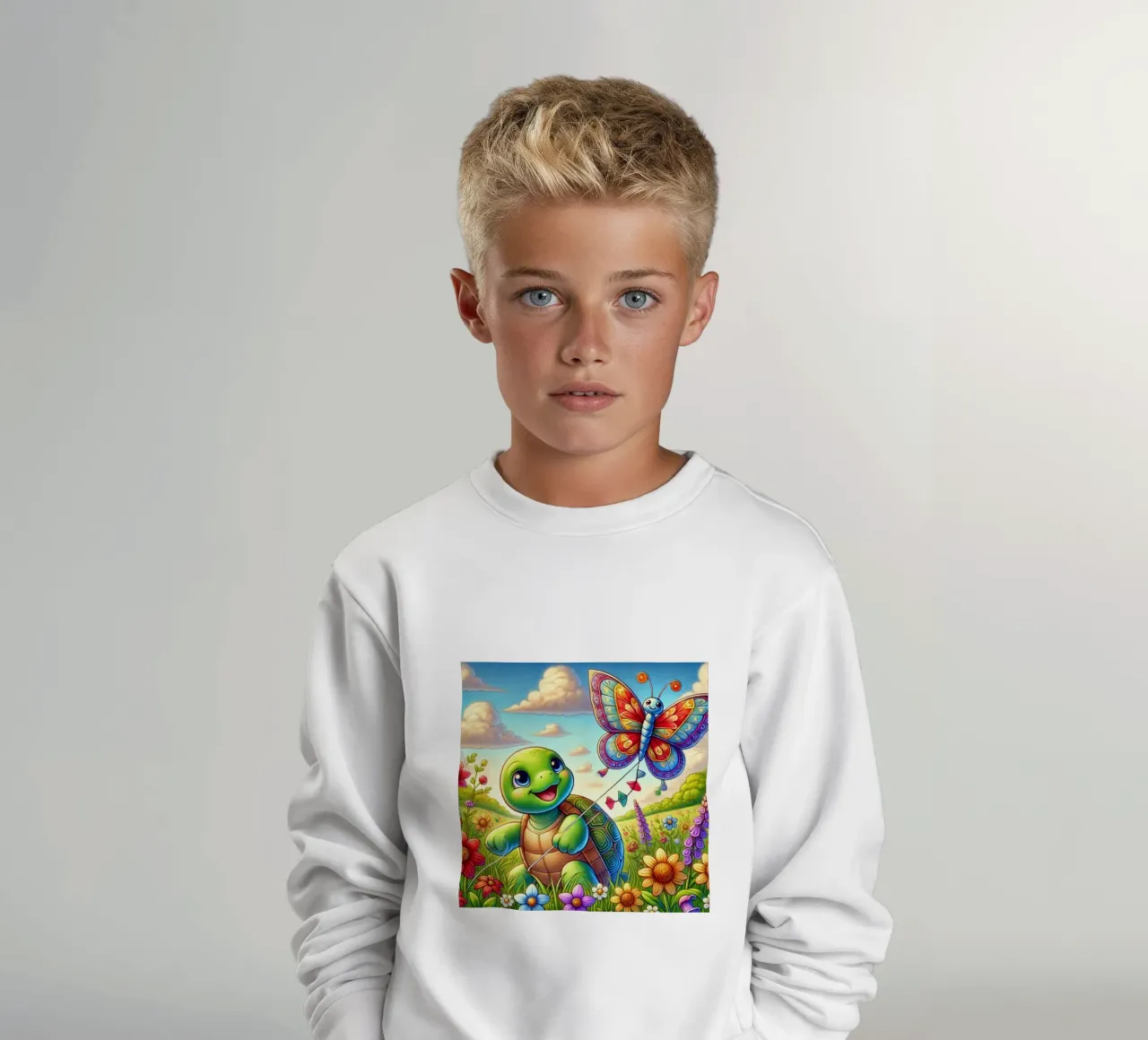 Aquilone gioioso con tartaruga e farfalla felpa bambino da FluffyToons