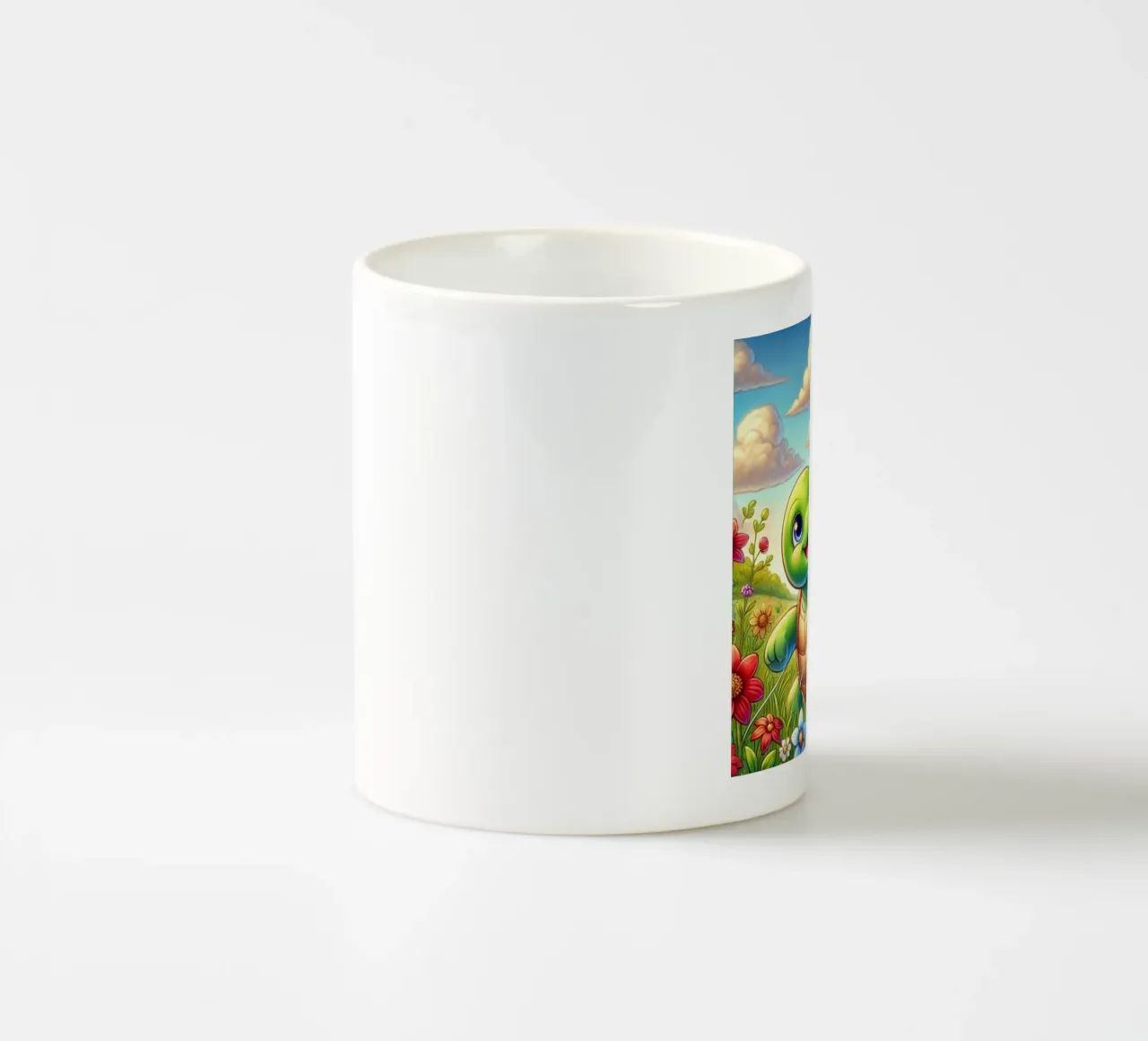 Aquilone gioioso con tartaruga e farfalla tazza in ceramica da FluffyToons