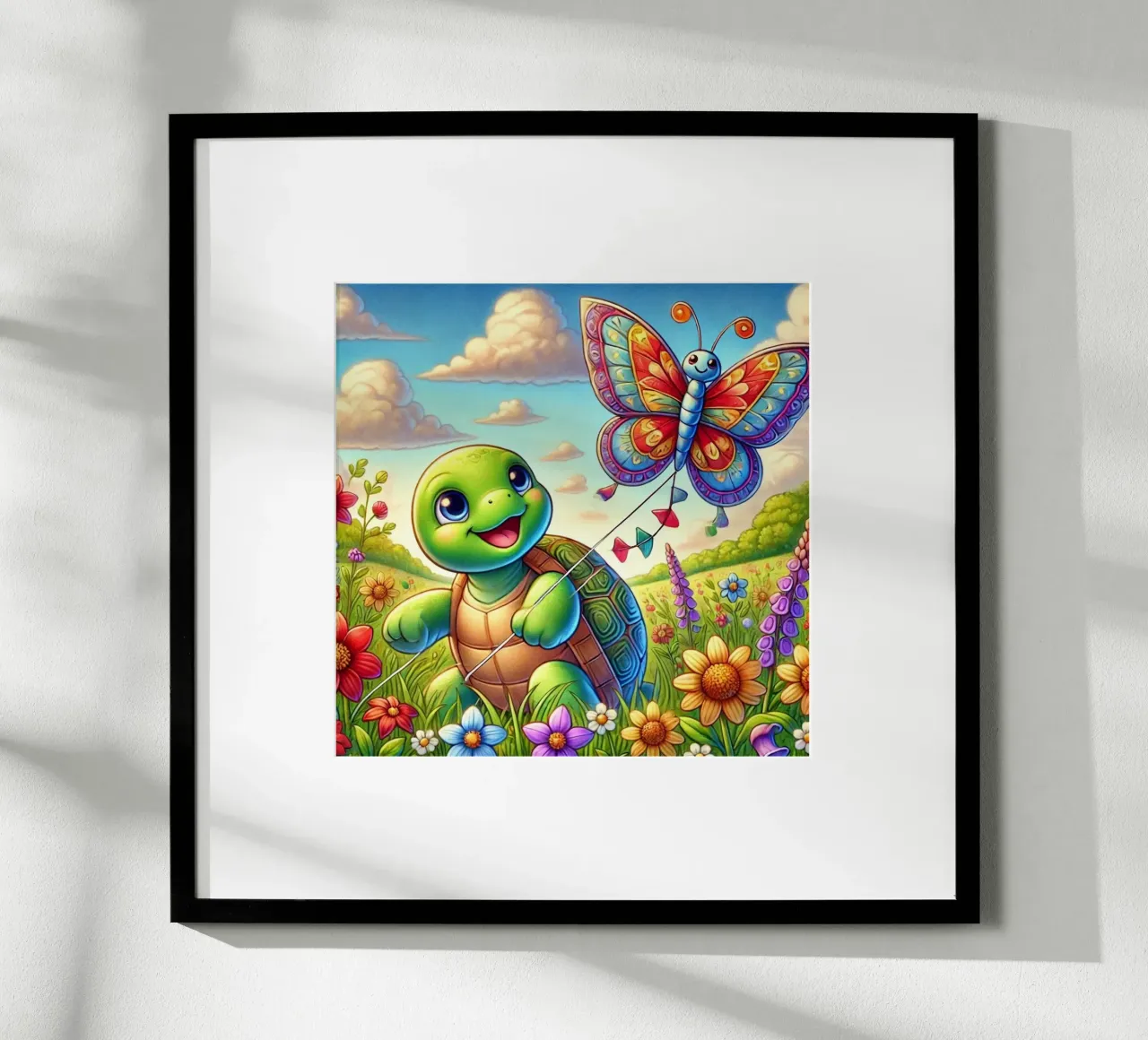 Aquilone gioioso con tartaruga e farfalla carta hahnemühle da FluffyToons