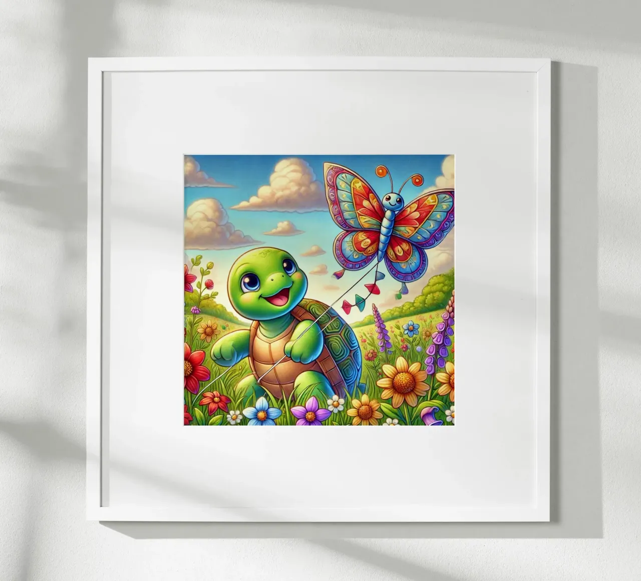 Aquilone gioioso con tartaruga e farfalla carta hahnemühle da FluffyToons