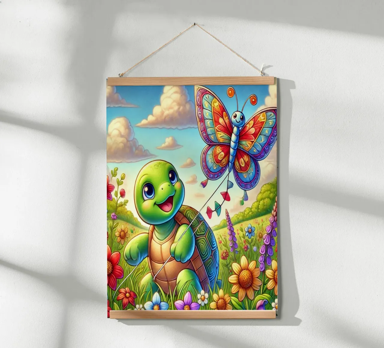 Aquilone gioioso con tartaruga e farfalla carta hahnemühle da FluffyToons