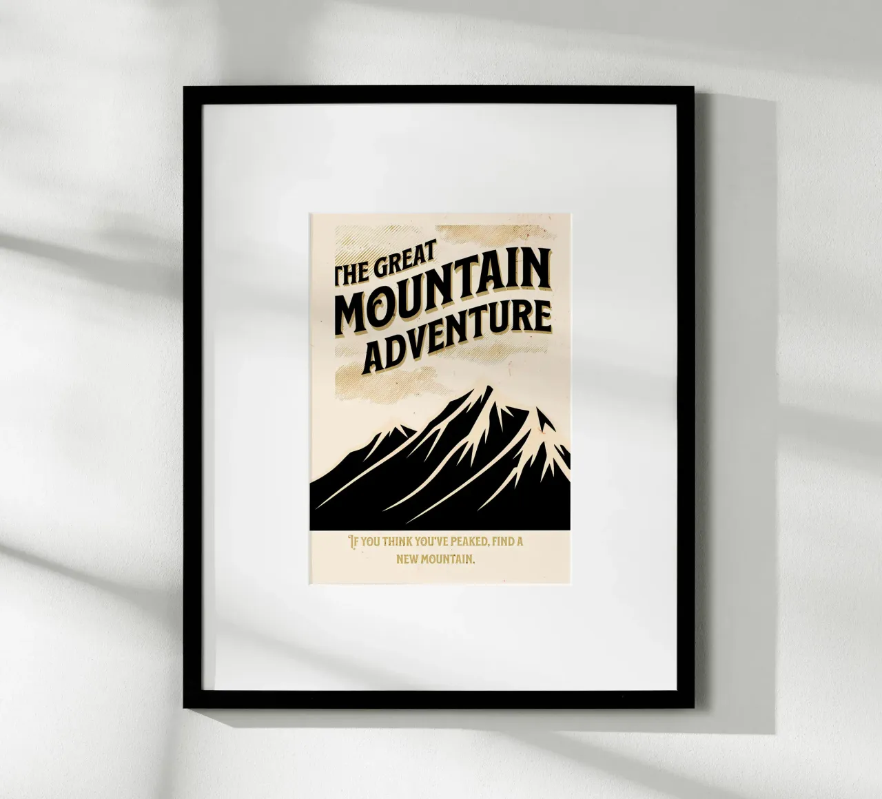 La grande avventura in montagna poster con telaio in plastica da inspirational quote