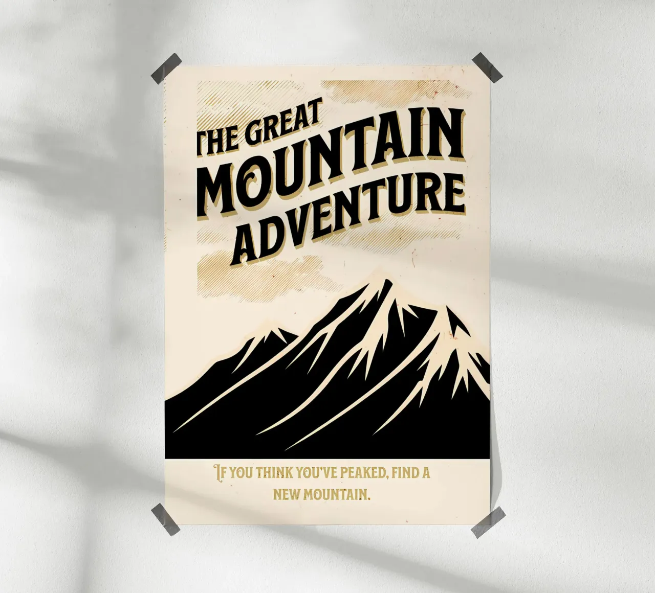 La grande avventura in montagna poster con telaio in plastica da inspirational quote