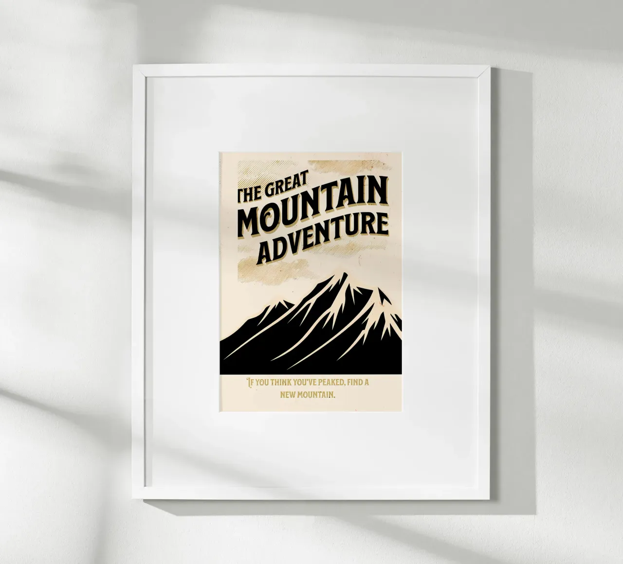 La grande avventura in montagna poster con telaio in plastica da inspirational quote