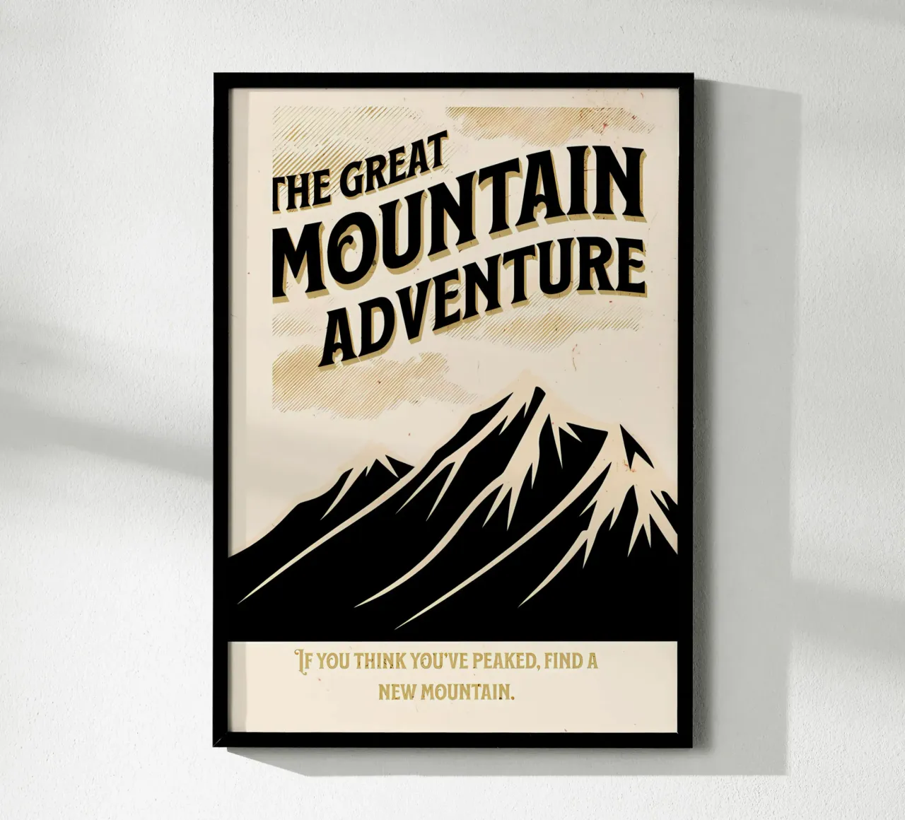 La grande avventura in montagna poster con telaio in plastica da inspirational quote