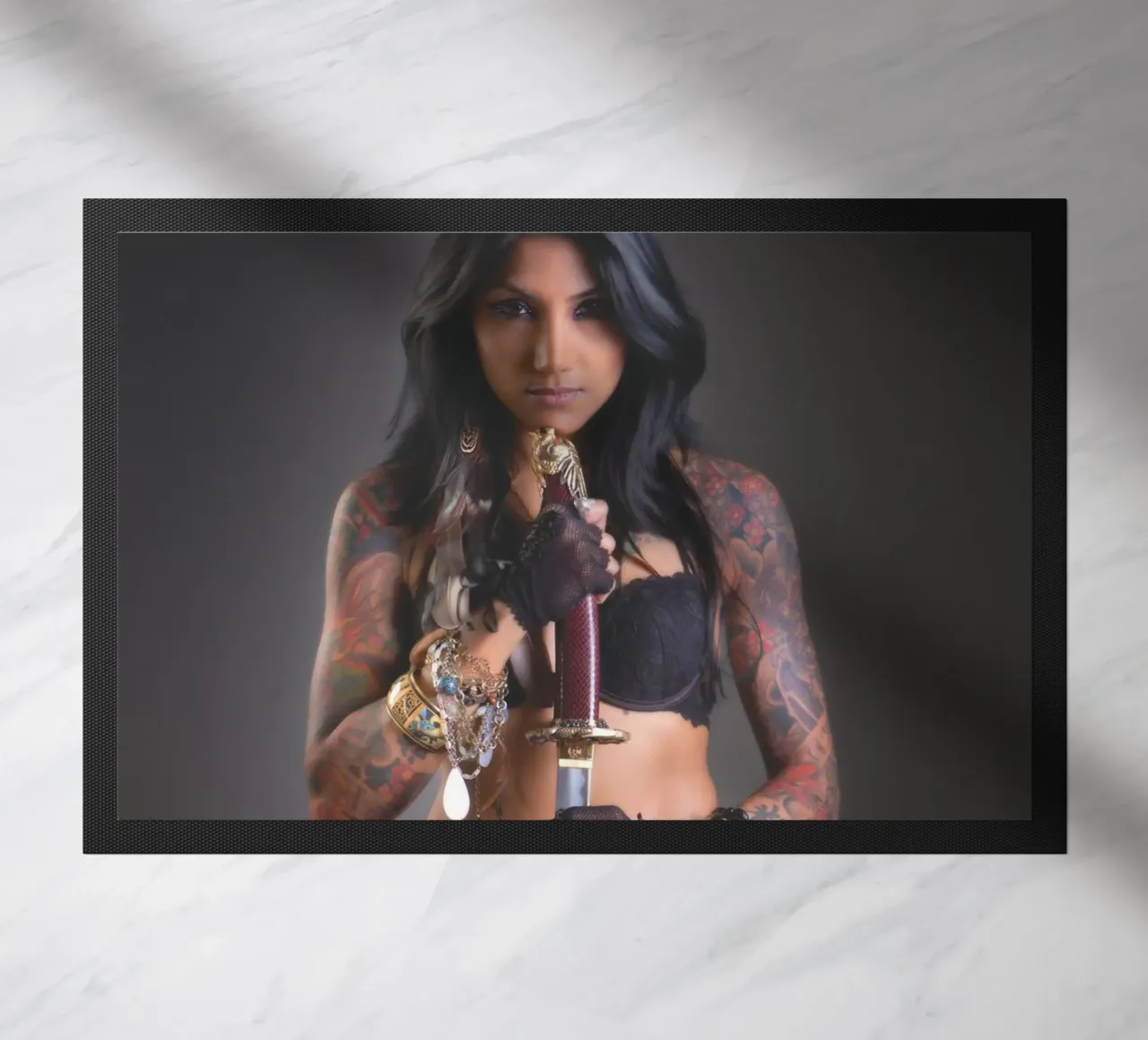 Samurai dipinto zerbino da Dave Hare Photography