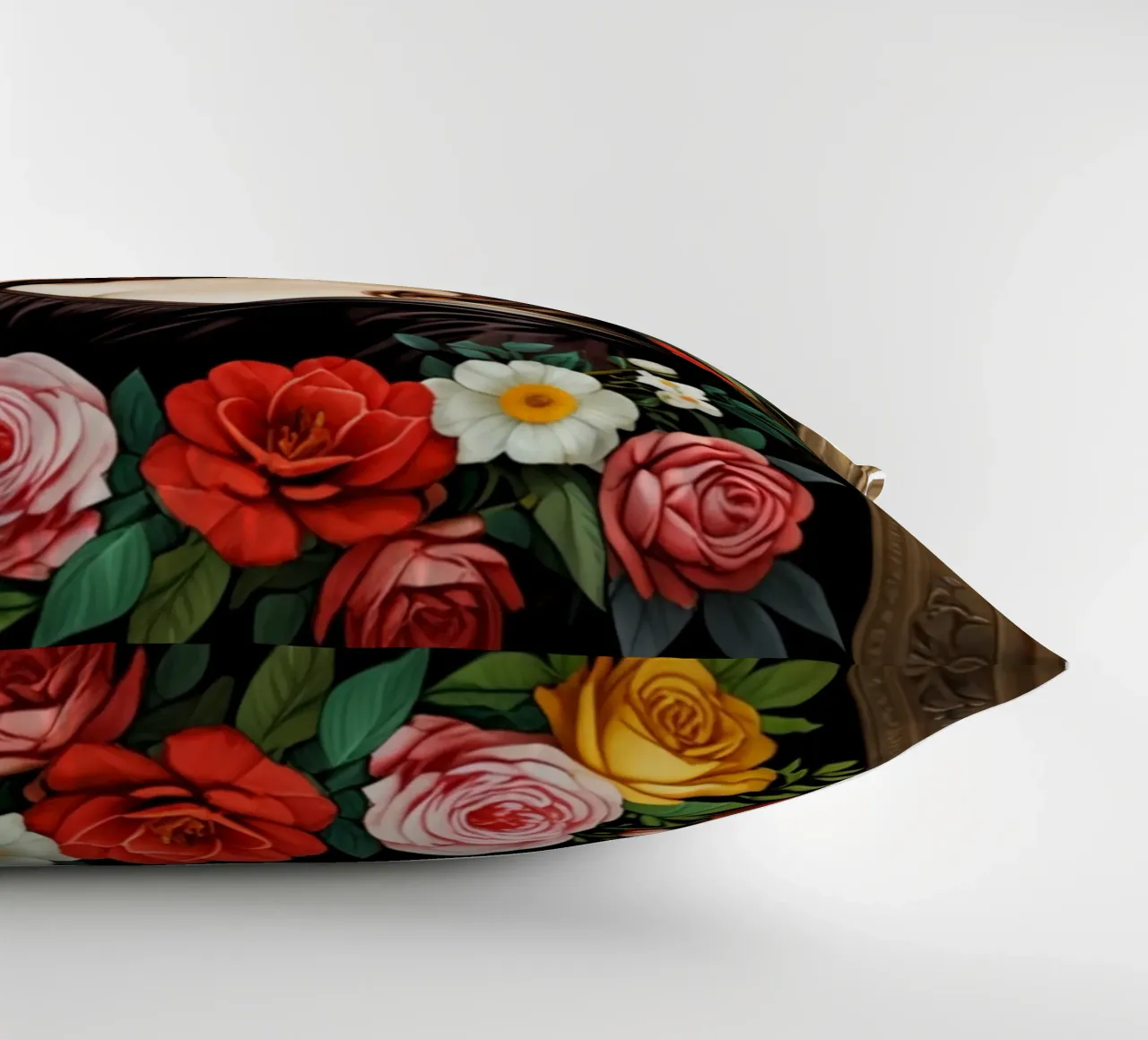 Mona Lisa - The Blooming Enigma cuscino da NEKKI