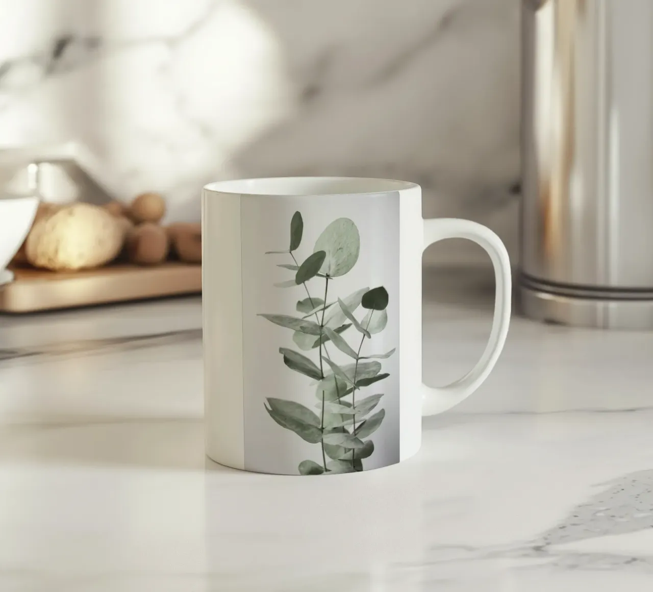 Foglie di eucalipto tazza in ceramica da Melloi Art Print