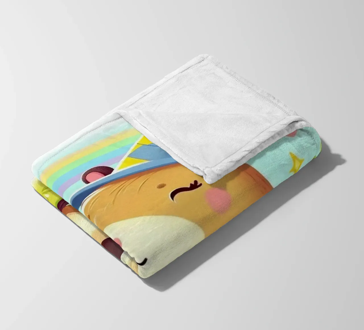 Castoro felice con fiore coperta in pile da FluffyToons