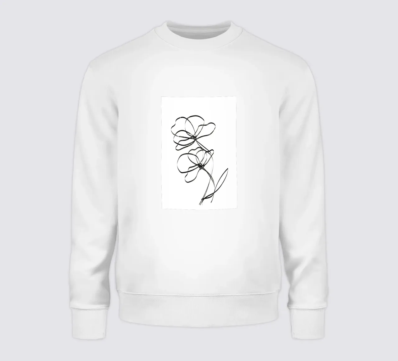 Blumen Line Art Sweatshirt von Melloi Art Print