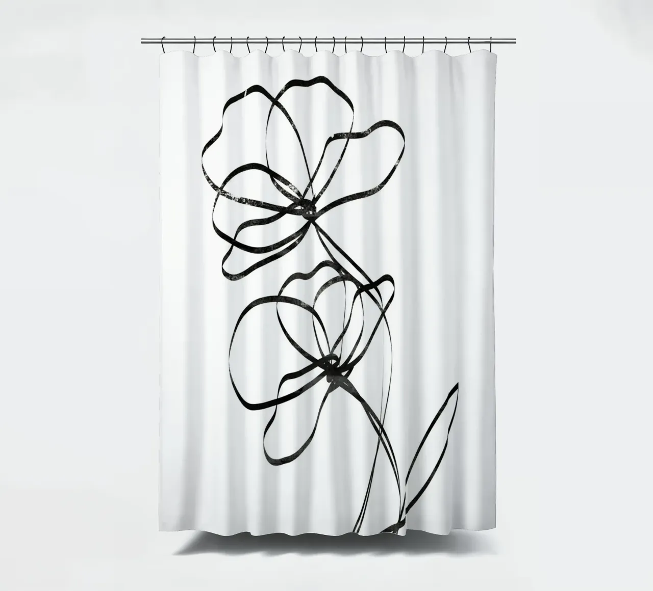 Fiori Line Art tenda da doccia da Melloi Art Print