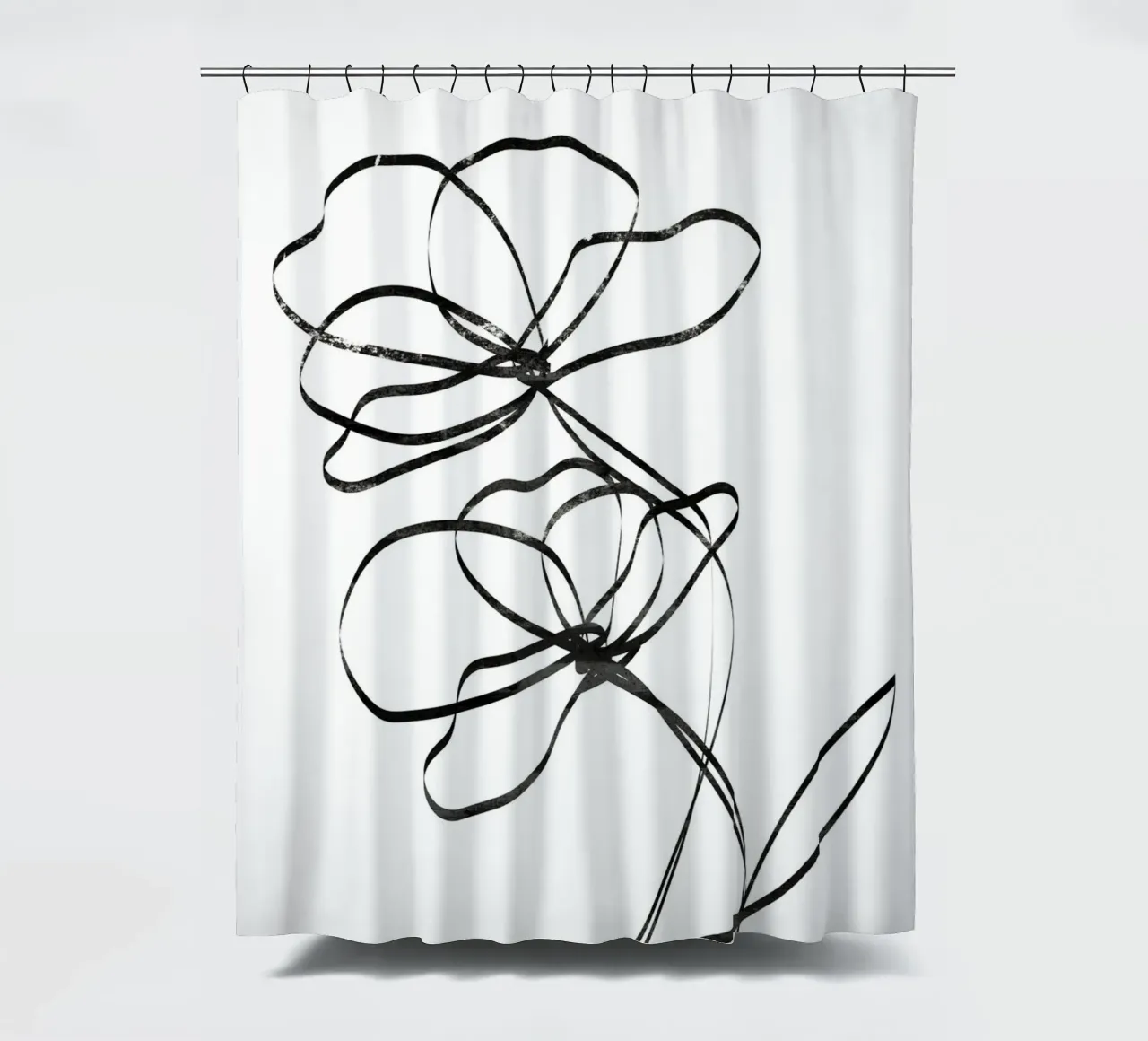 Fiori Line Art tenda da doccia da Melloi Art Print