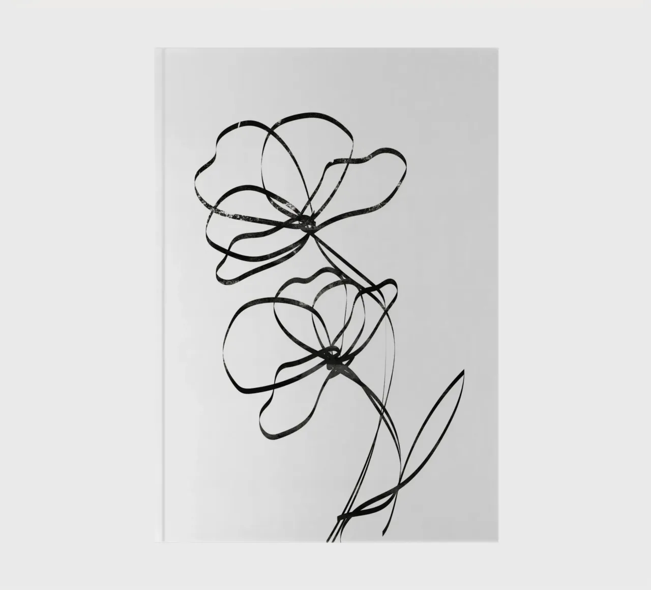 Flowers Line Art notebook by Melloi Art Print