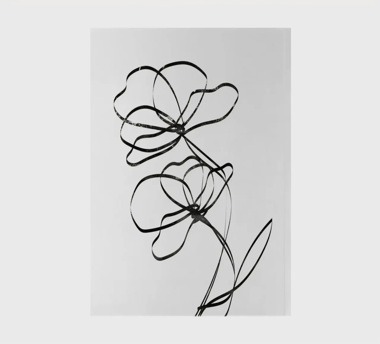 Flowers Line Art notebook by Melloi Art Print