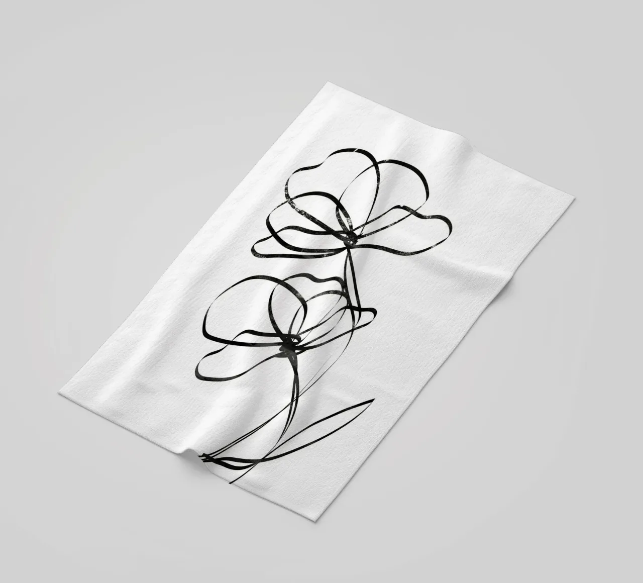 Fiori Line Art telo mare da Melloi Art Print