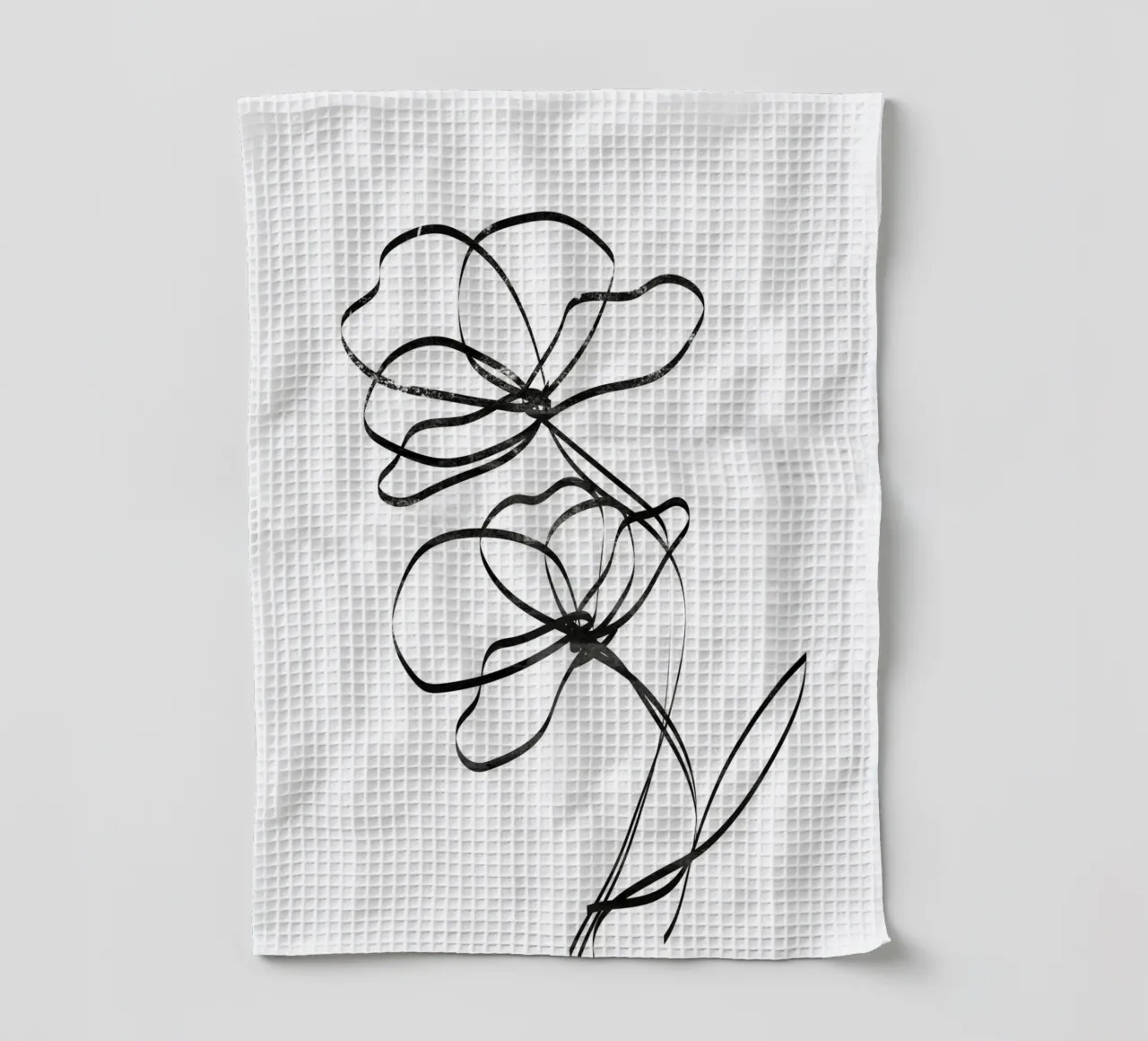 Fiori Line Art canovaccio da cucina da Melloi Art Print