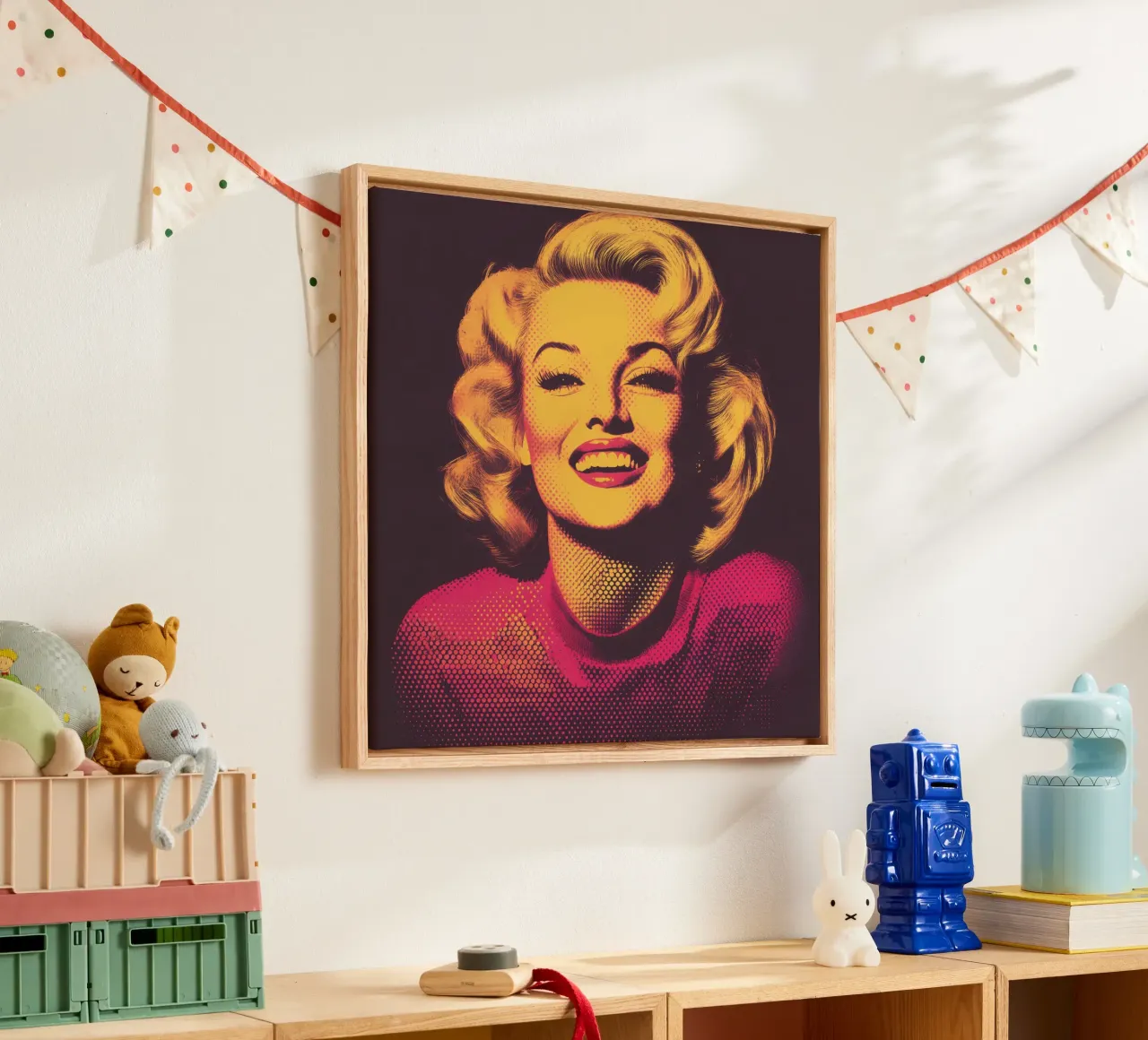 Marilyn Monroe | Nostalgic Vintage Retro Halftone Print canvas by Autofocus