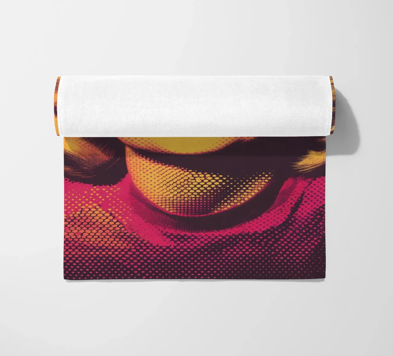 Marilyn Monroe | Nostalgic Vintage Retro Halftone Print beach towel by Autofocus