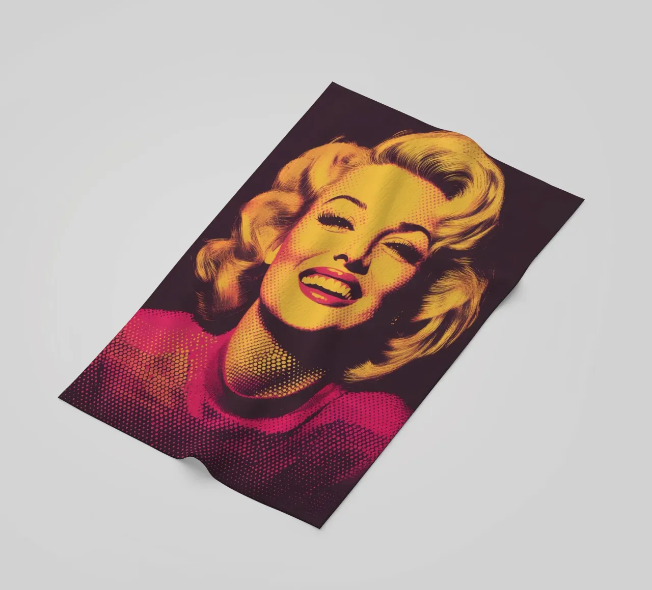 Marilyn Monroe | Nostalgic Vintage Retro Halftone Print beach towel by Autofocus