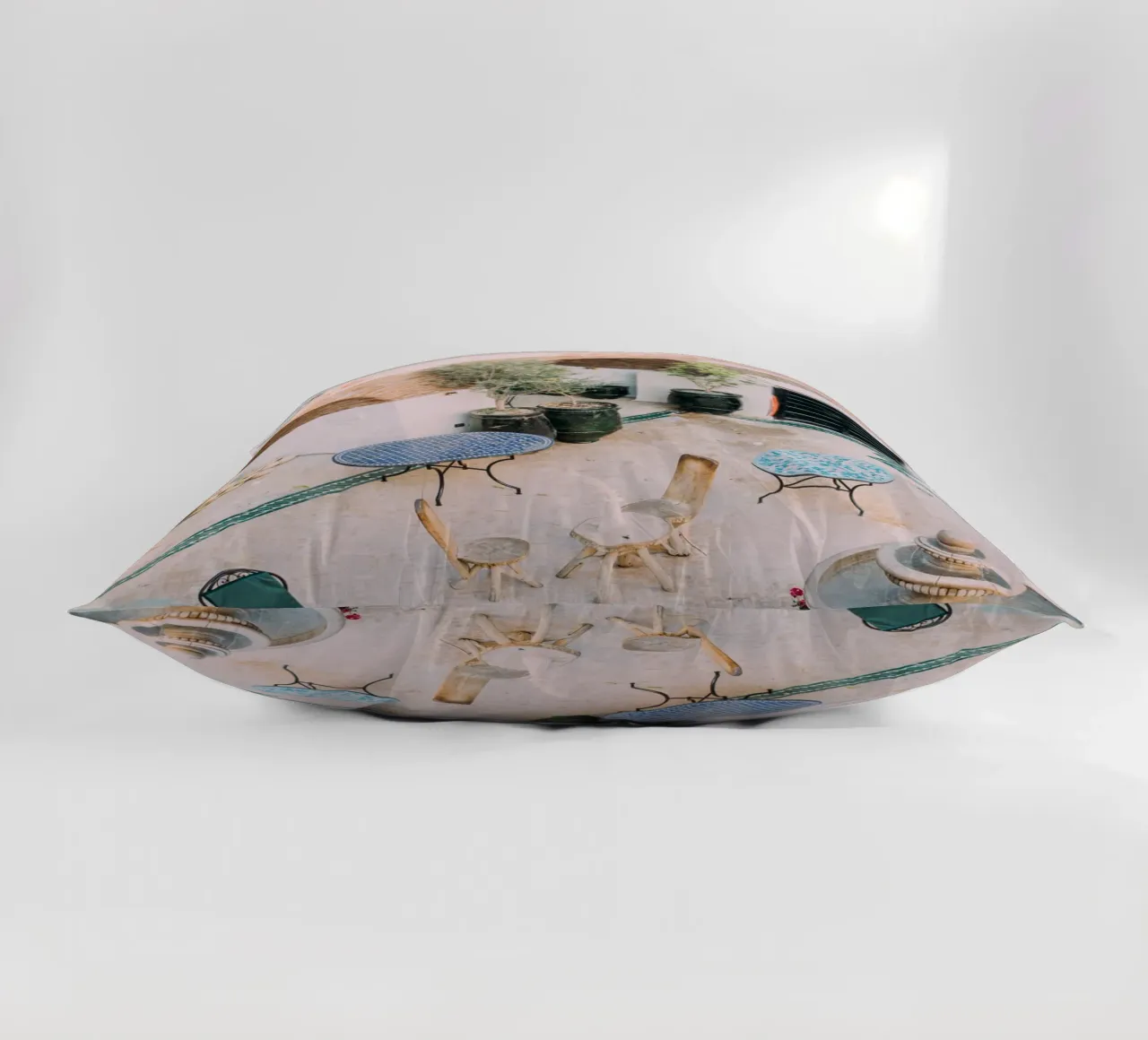 Marrakech Restaurant Courtyard decorative cushion by patiphotography