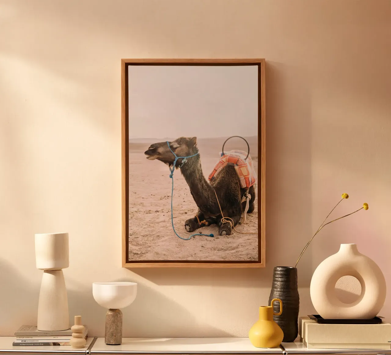 Morocco Dromedary Camel tela con Cornice a cassetta da patiphotography
