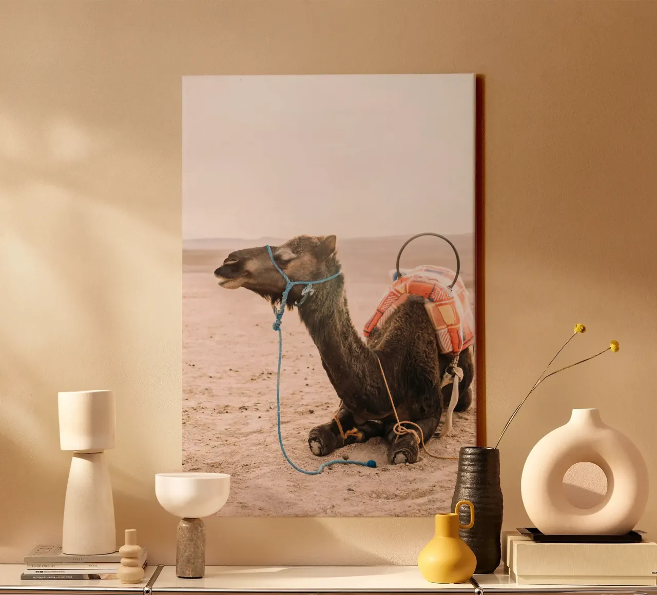 Morocco Dromedary Camel tela con Cornice a cassetta da patiphotography