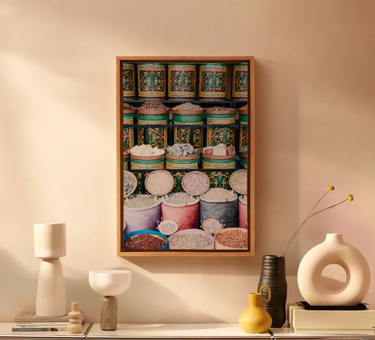 Spices in Marrakech canvas met Baklijst van patiphotography