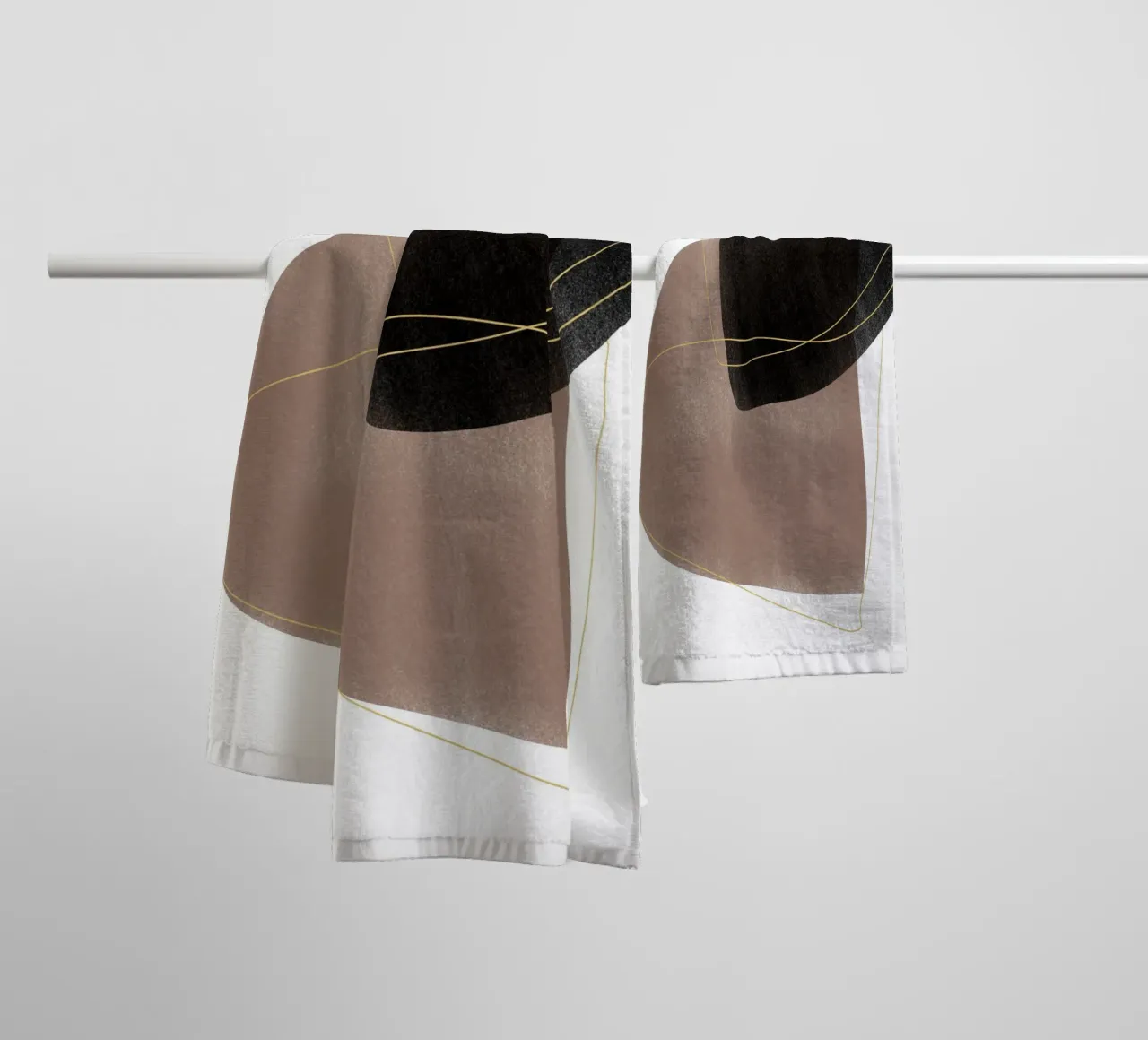 Modern Abstract Geometric Art towel by Melloi Art Print